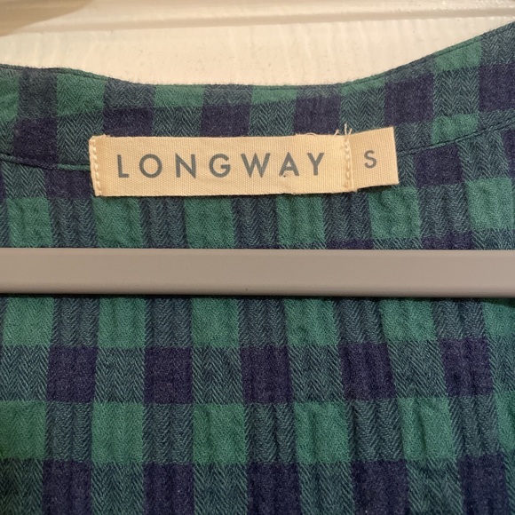 Longway green and blue gingham long dress - Picture 3 of 4